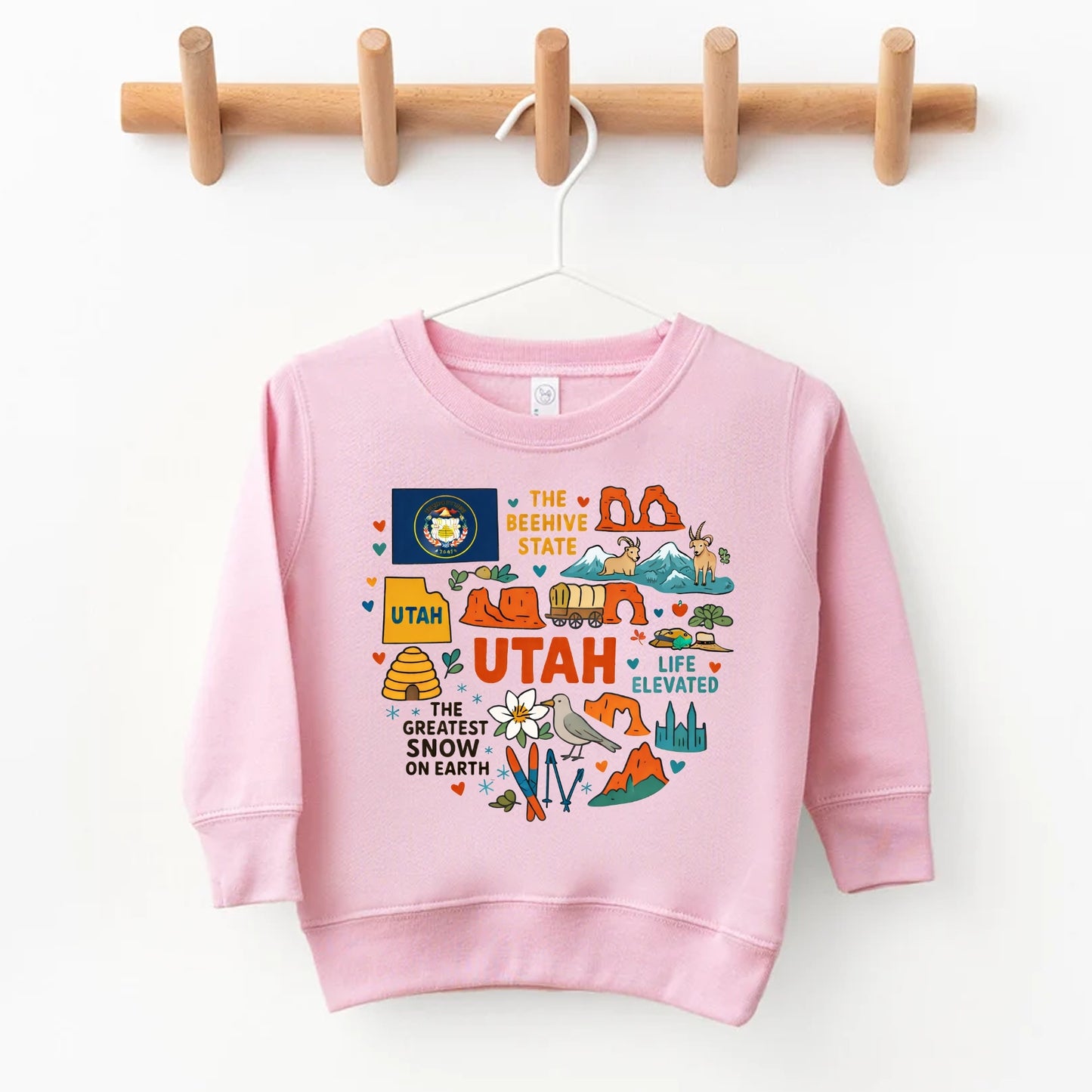 Utah Kids Sweatshirt - Beehive State Icons