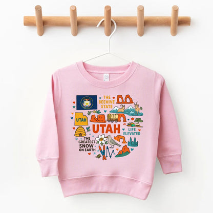 Utah Kids Sweatshirt - Beehive State Icons