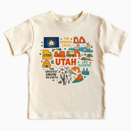 Utah Kids T-Shirt - Beehive State Icons