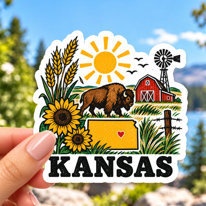 Kansas Retro Sticker