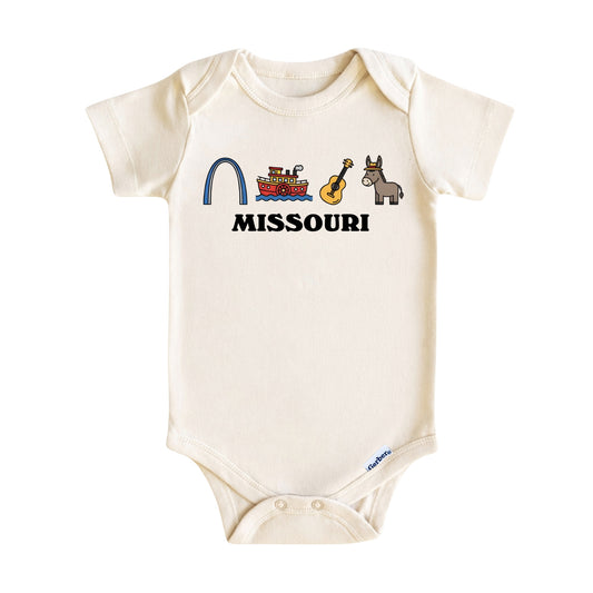 Missouri Baby Onesie ®, Show-Me State Baby Bodysuit for Boys Girls