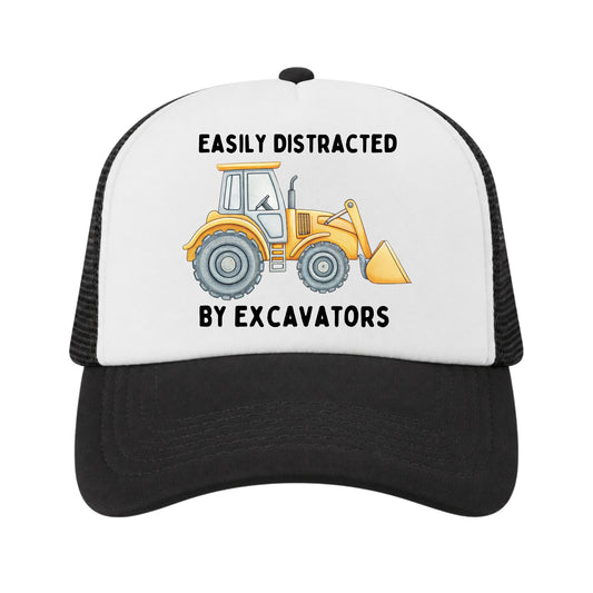 Excavator Trucker Hat for Kids, Girls Boys Construction Truck Gift