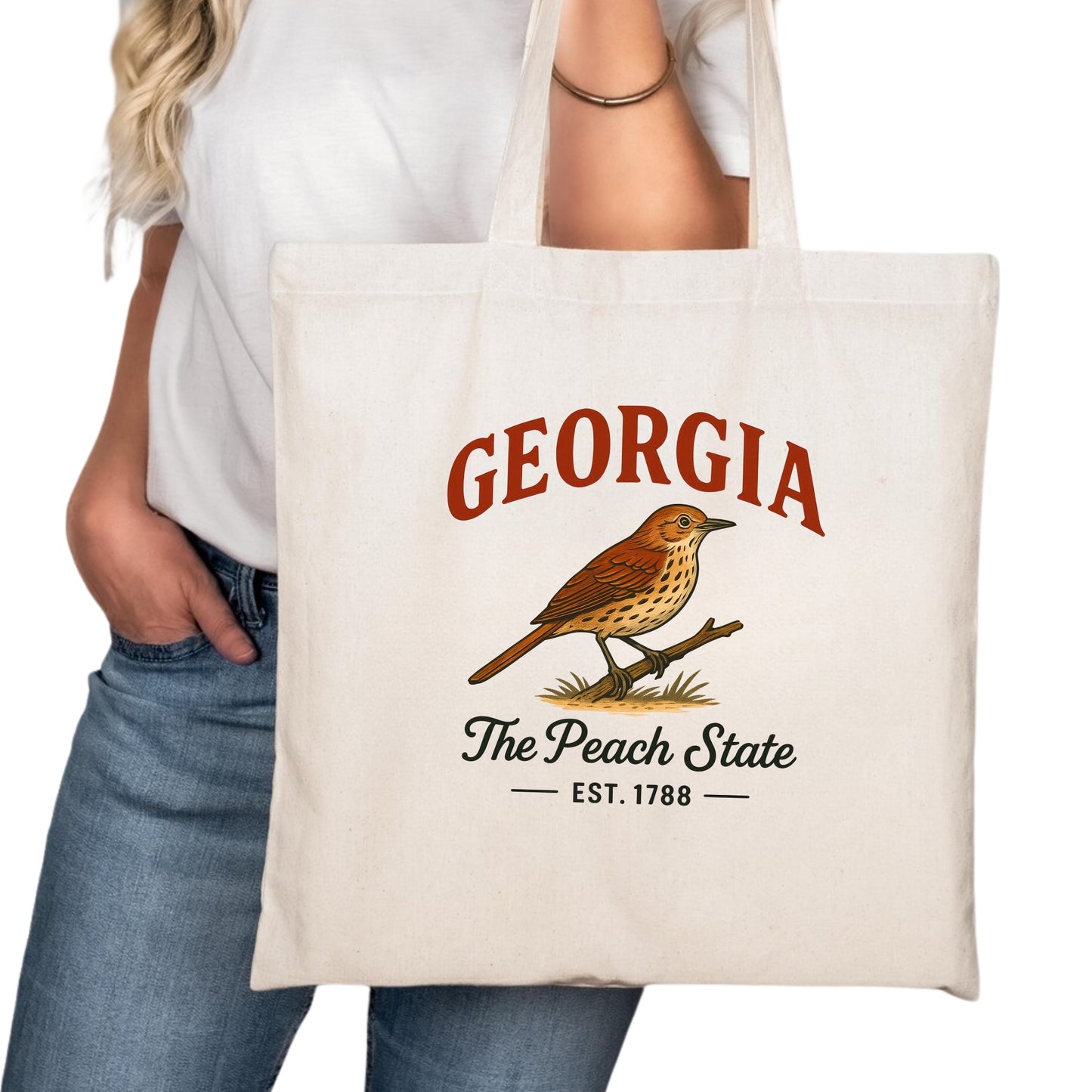 Georgia Tote Bag, Atlanta Augusta Columbus Travel Market Bag