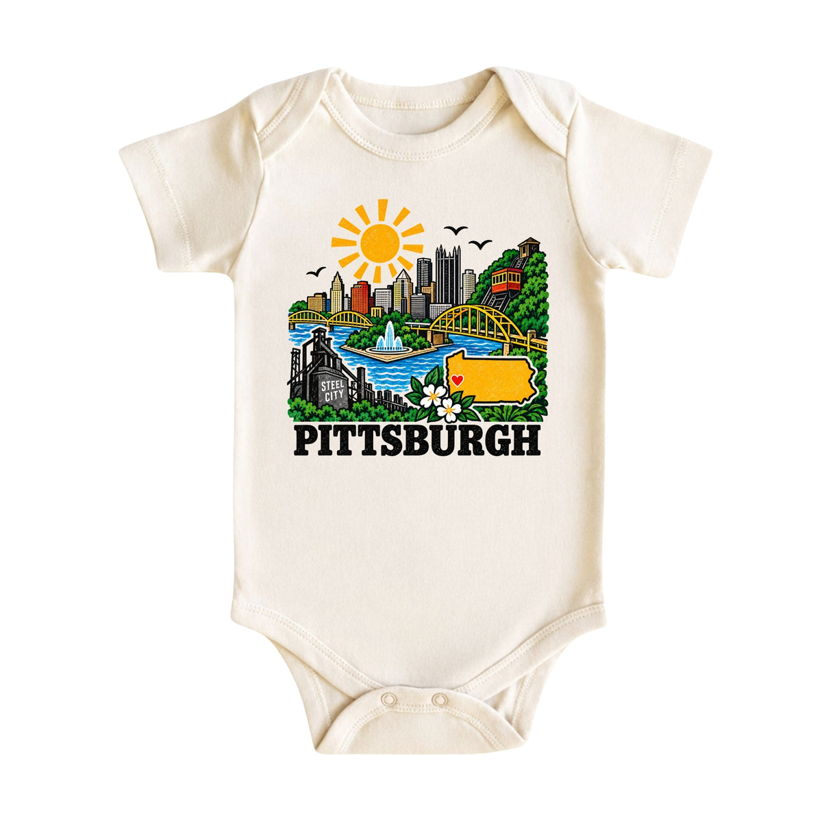 Pittsburgh Pennsylvania Baby Bodysuit