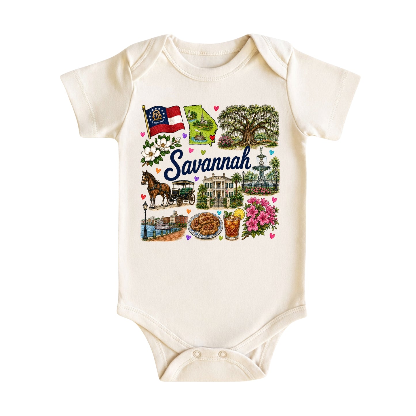 Savannah Georgia Baby Bodysuit for Boys Girls