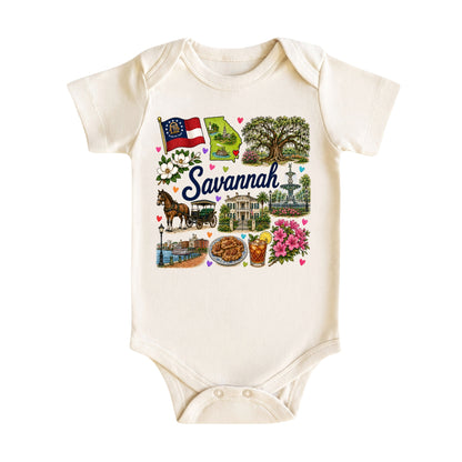 Savannah Georgia Baby Bodysuit for Boys Girls