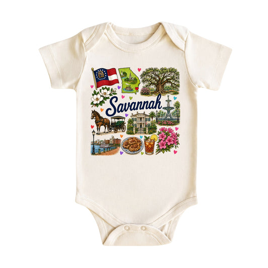 Savannah Georgia Baby Bodysuit for Boys Girls