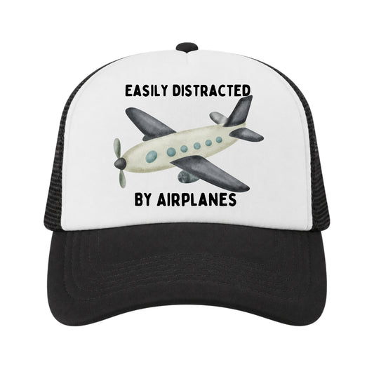Airplane Trucker Hat for Kids, Girls Boys Airplane Lover Gift