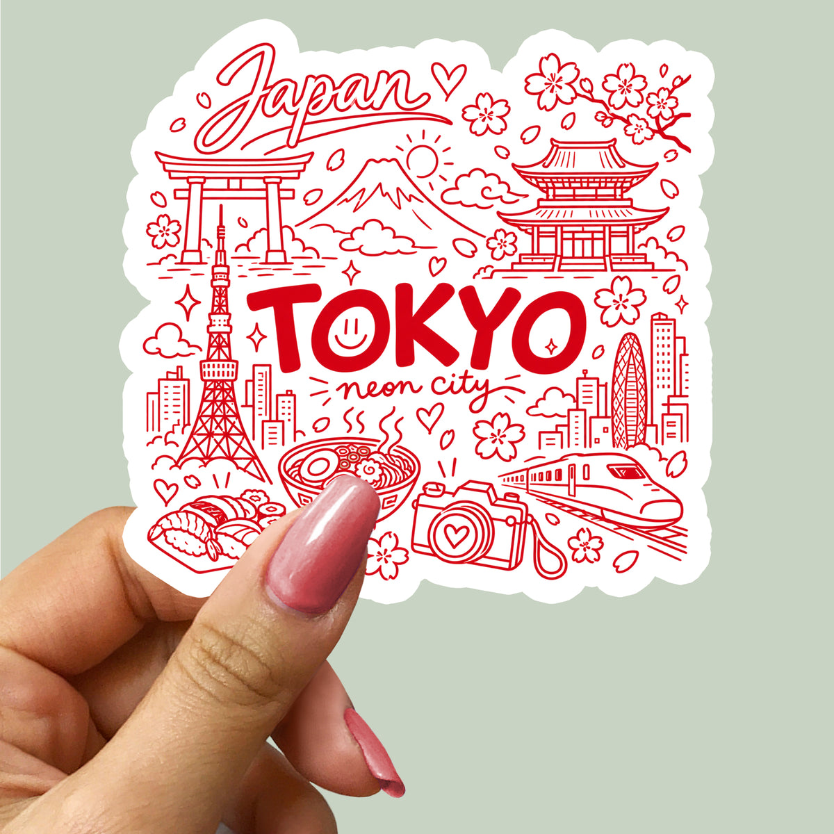 Tokyo Japan City Illustration Sticker
