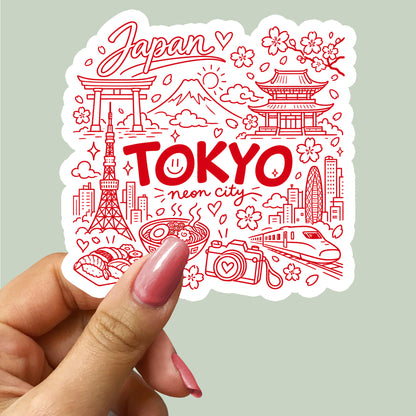 Tokyo Japan City Illustration Sticker