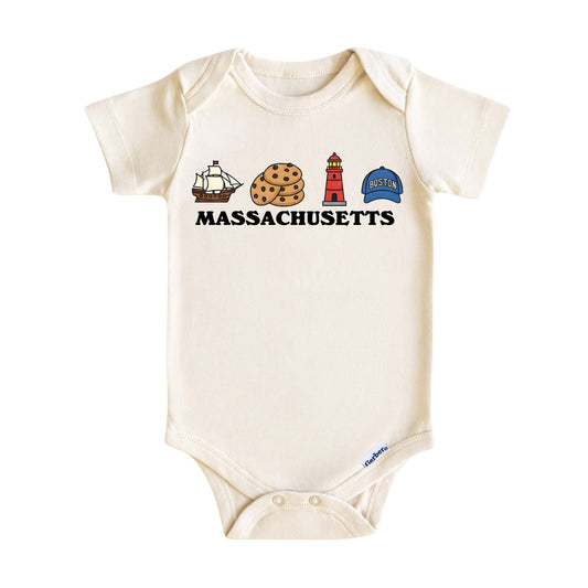 Massachusetts Baby Onesie ®, Bay State Baby Bodysuit for Boys Girls
