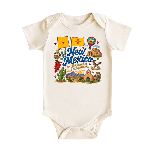 New Mexico Baby Bodysuit for Boys Girls