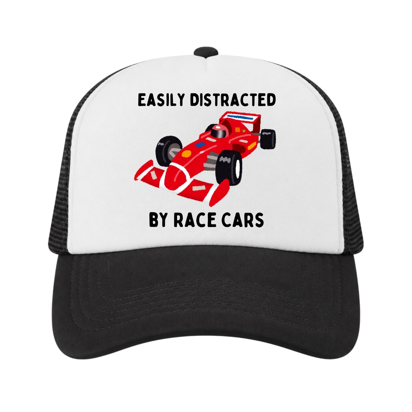 Race Car Trucker Hat for Kids, Girls Boys Race Car Lover Gift