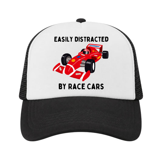 Race Car Trucker Hat for Kids, Girls Boys Race Car Lover Gift
