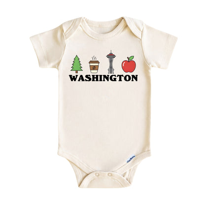 Washington Baby Onesie ®, Washington Baby Bodysuit for Boys Girls