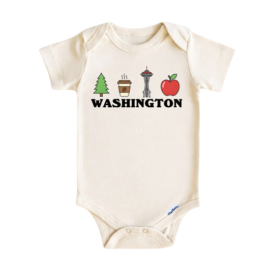 Washington Baby Onesie ®, Washington Baby Bodysuit for Boys Girls