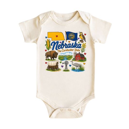 Nebraska Baby Bodysuit for Boys Girls