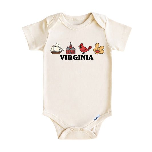 Virginia Baby Onesie ®, Old Dominion Baby Bodysuit for Boys Girls