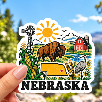 Nebraska Retro Sticker