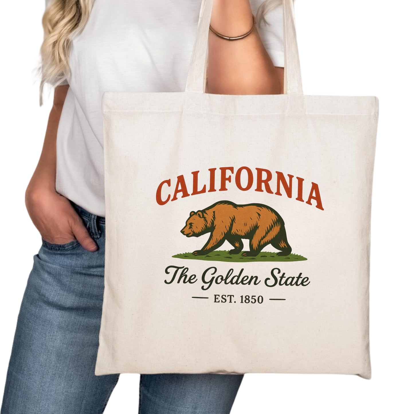 California Tote Bag, Los Angeles San Diego San Jose Travel Market Bag