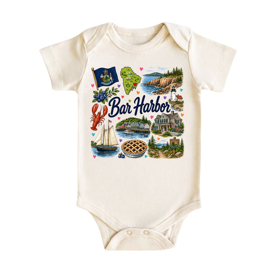Bar Harbor Maine Baby Bodysuit for Boys Girls