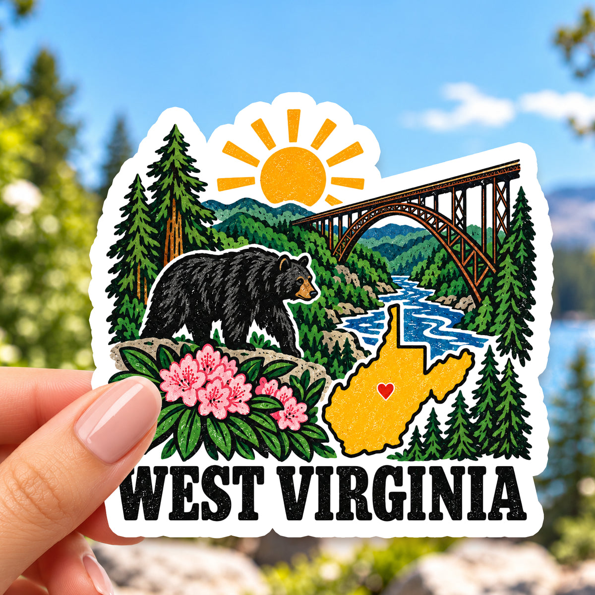 West Virginia Retro Sticker