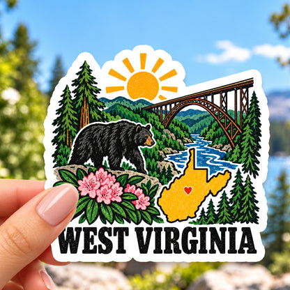 West Virginia Retro Sticker
