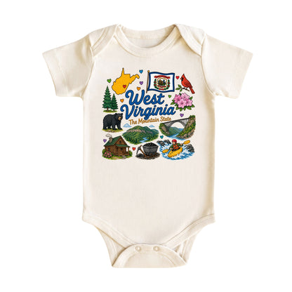 West Virginia Baby Bodysuit for Boys Girls
