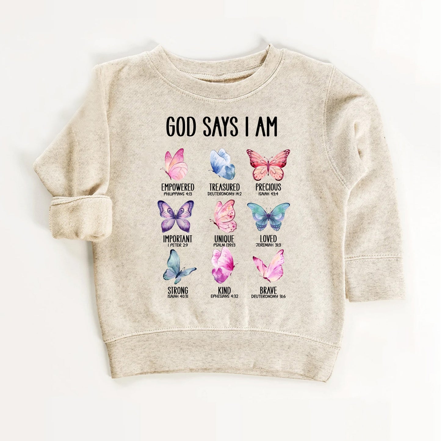 God Says I Am – Christian Butterfly Kids Shirt