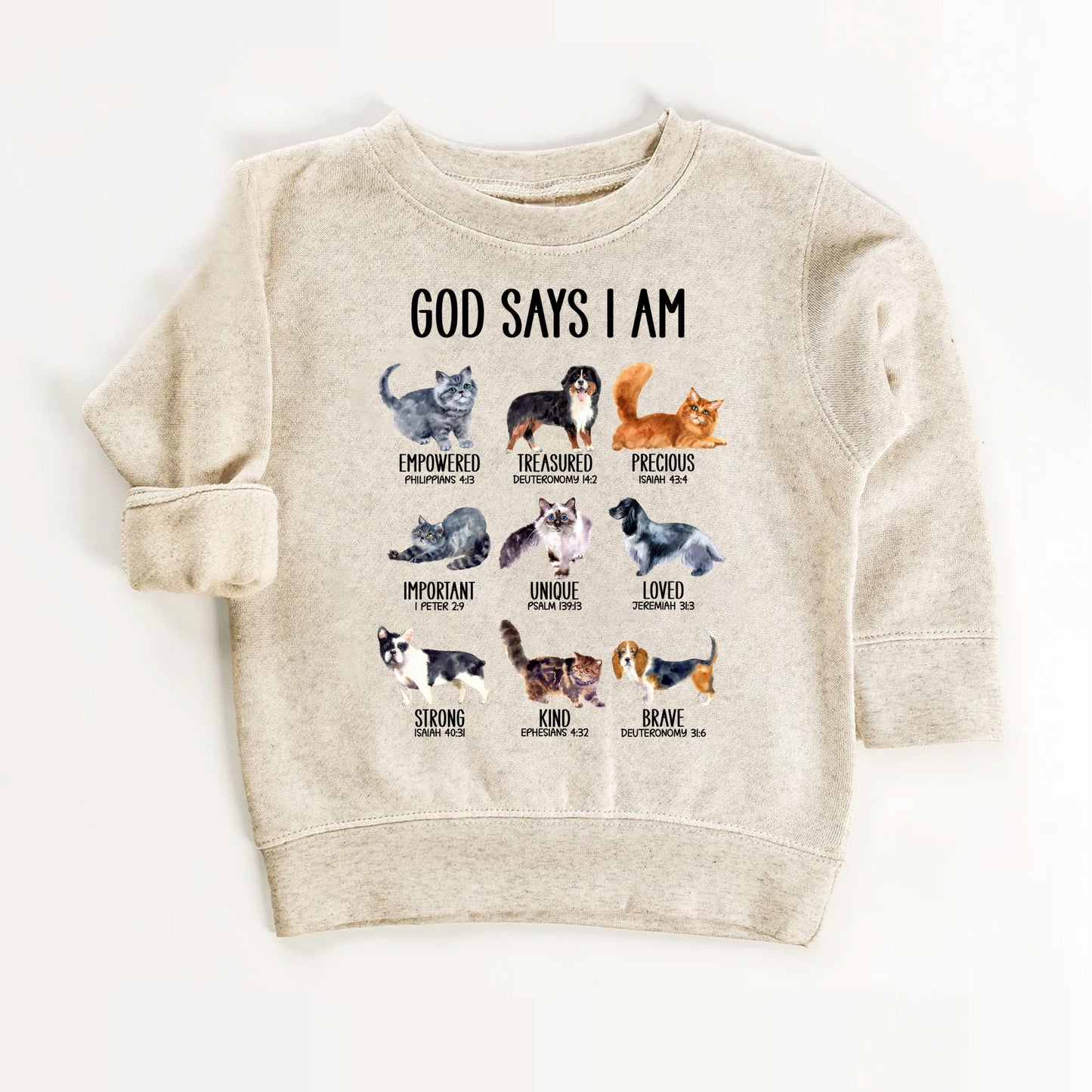 God Says I Am – Dog & Cat Faith Kids Shirt