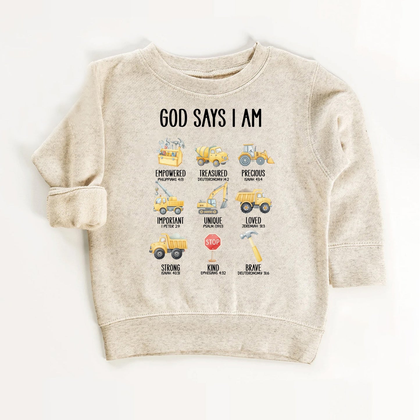 God Says I Am Construction Themed Christian Faith Shirt