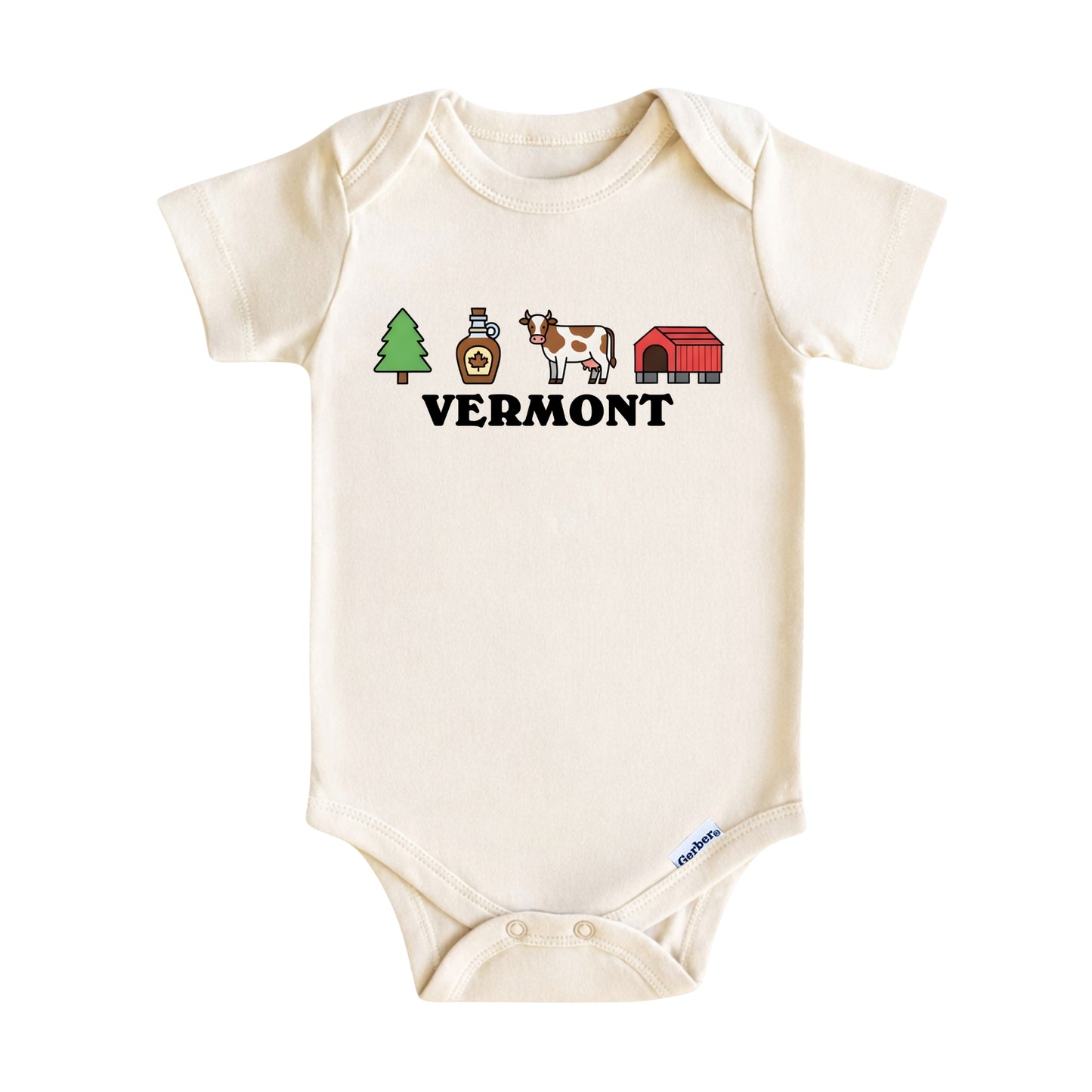 Vermont Baby Onesie ®, Green Mountain State Baby Bodysuit for Boys Girls