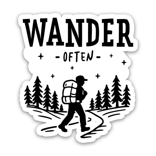 Wander Often Hiking Silhouette Vinyl Sticker