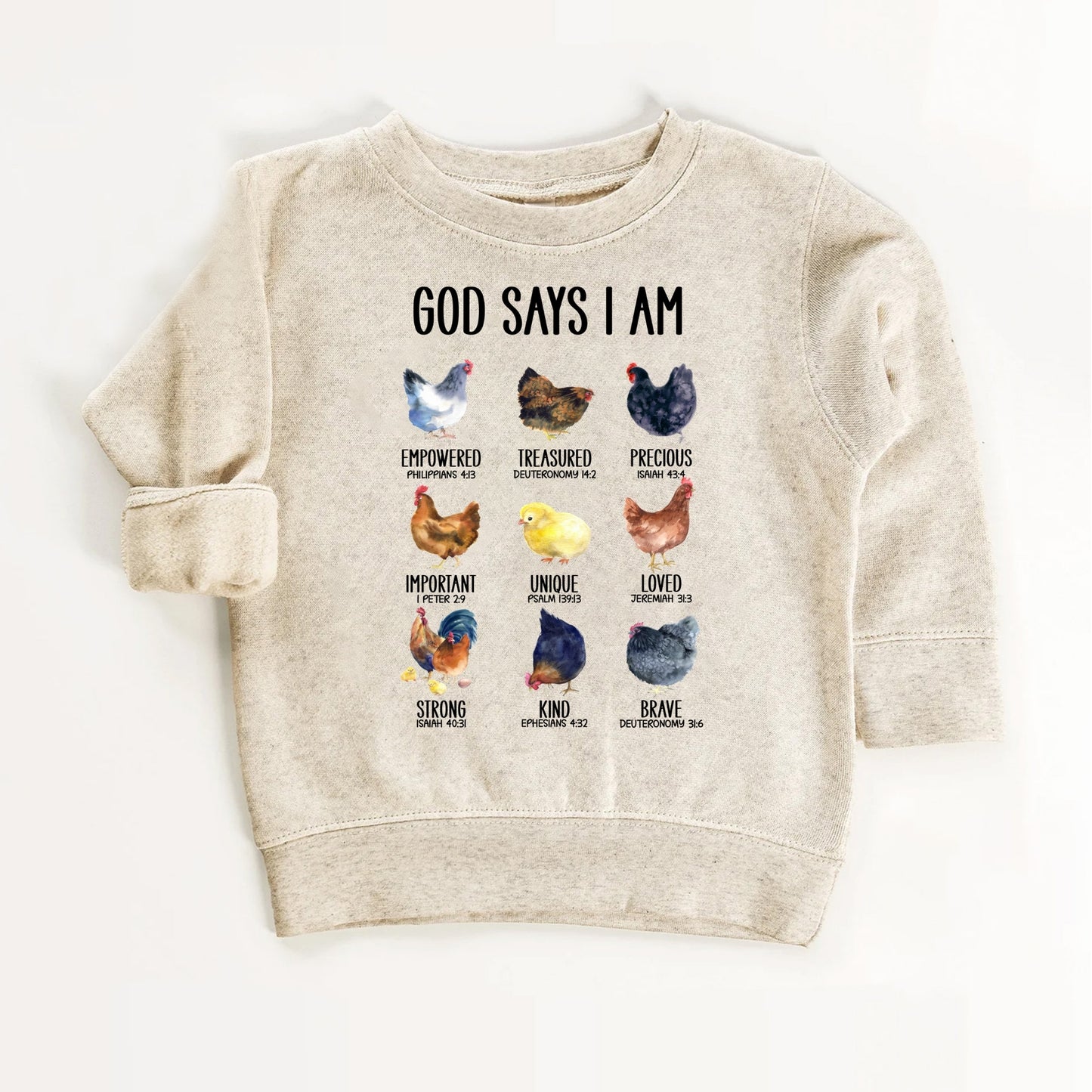 God Says I Am – Christian Chicken Theme Kids Shirt