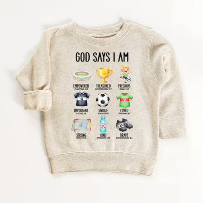 God Says I Am Soccer – Christian Faith Soccer Themed Shirt