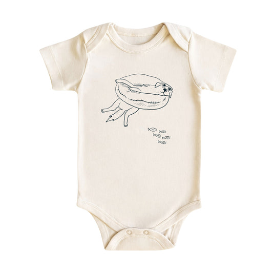Funny Floating Dog Baby Bodysuit