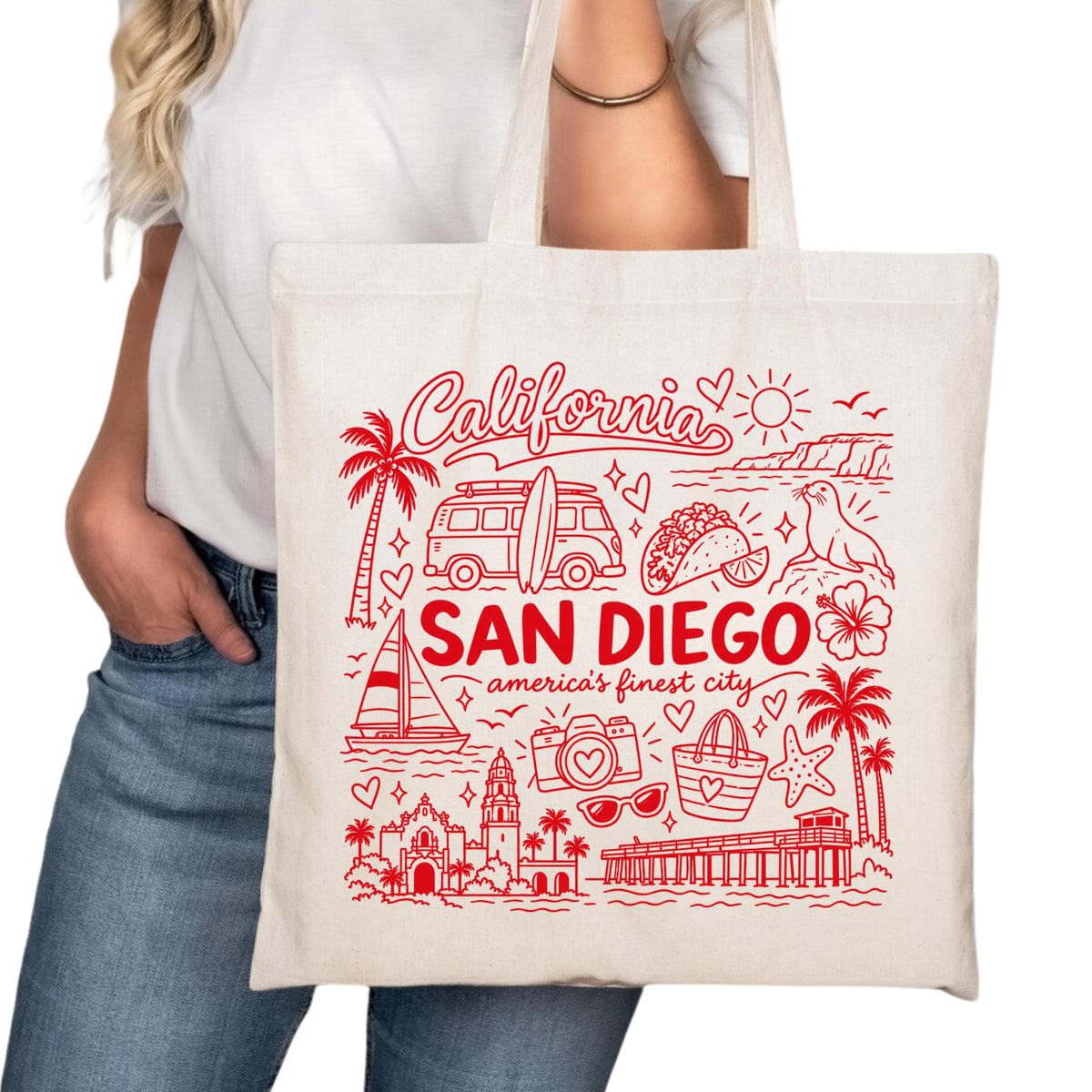 San Diego Symbols Tote Bag