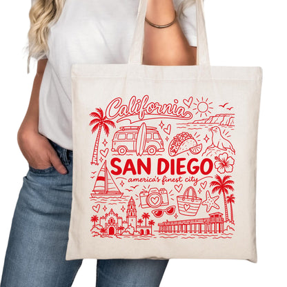 San Diego Symbols Tote Bag