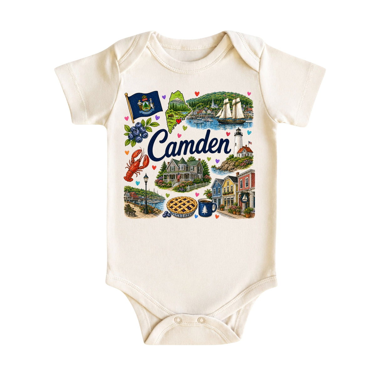 Camden Maine Baby Bodysuit for Boys Girls