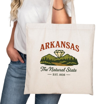 Arkansas Tote Bag, Little Rock Fayetteville Fort Smith Travel Market Bag