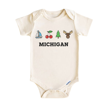 Michigan Baby Onesie ®, Great Lakes State Baby Bodysuit for Boys Girls