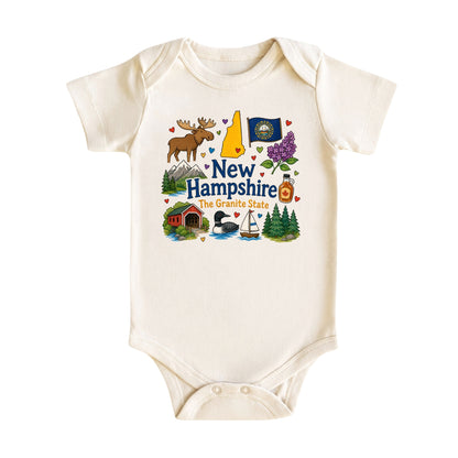 New Hampshire Baby Bodysuit for Boys Girls