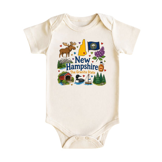 New Hampshire Baby Bodysuit for Boys Girls
