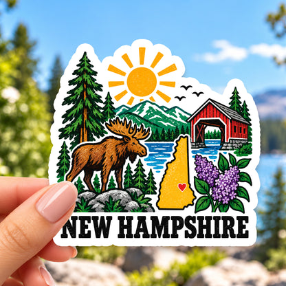 New Hampshire Retro Sticker