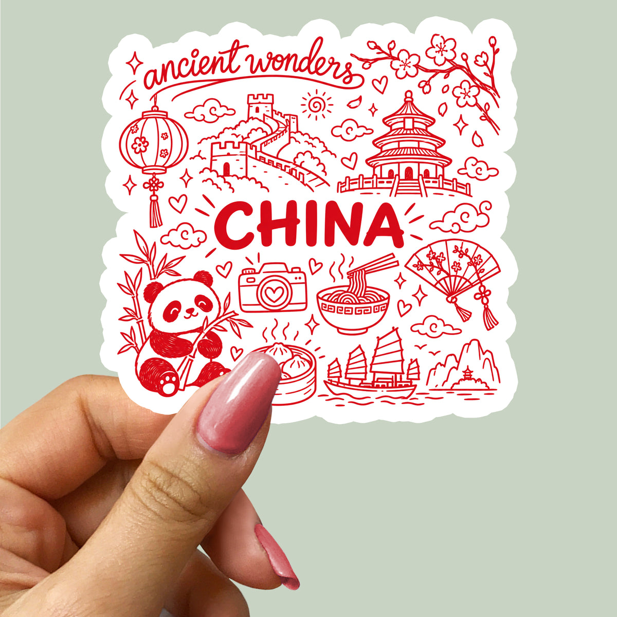 China Illustration Sticker