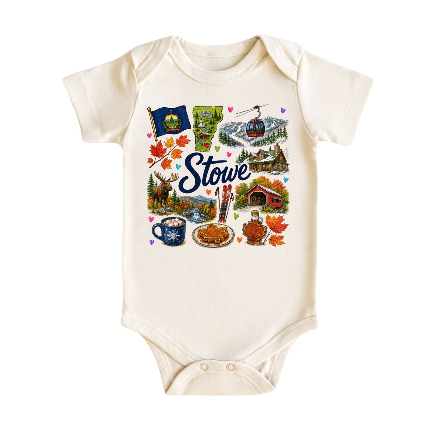 Stowe Vermont Baby Bodysuit for Boys Girls