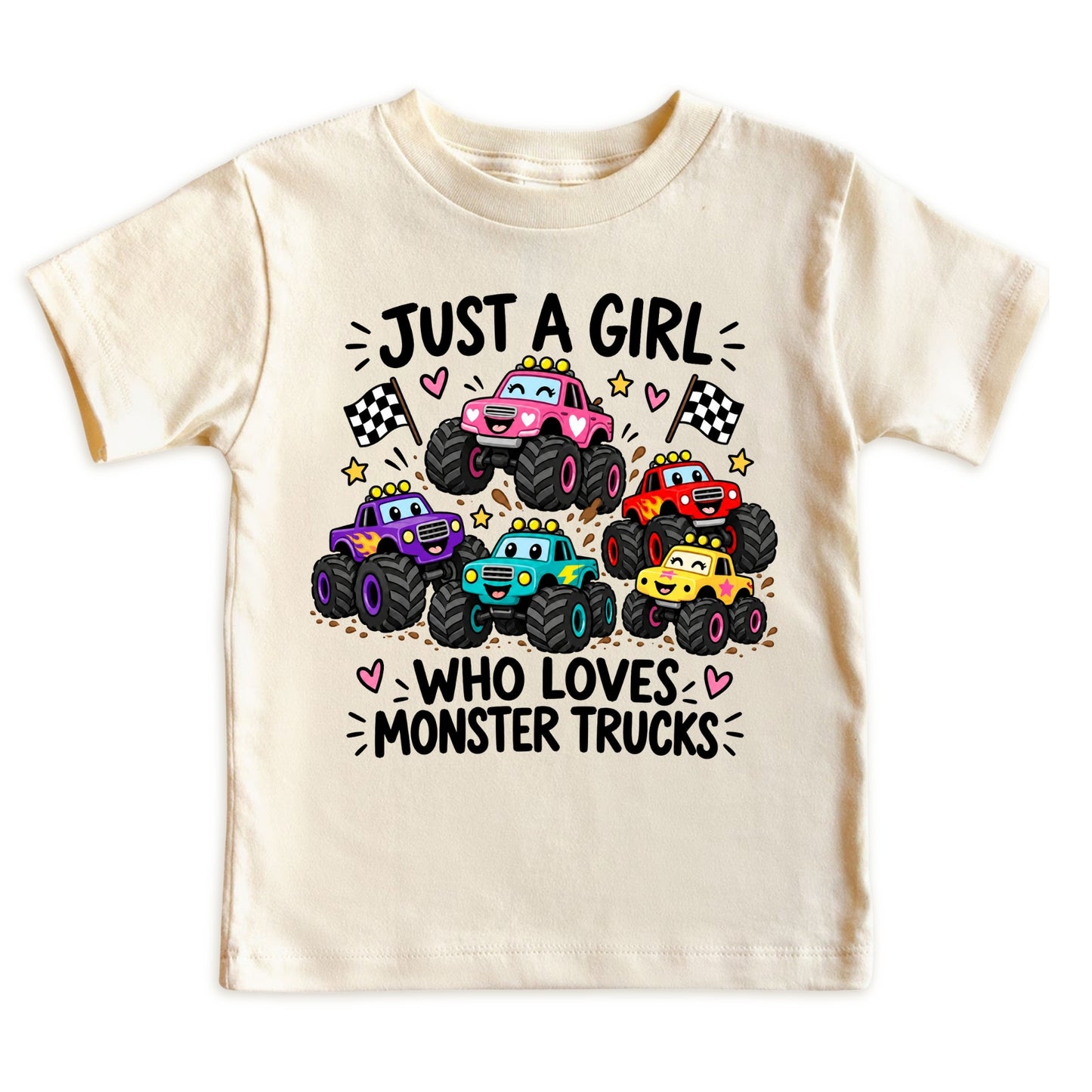 Just a Girl Who Loves Monster Trucks Kids T-Shirt