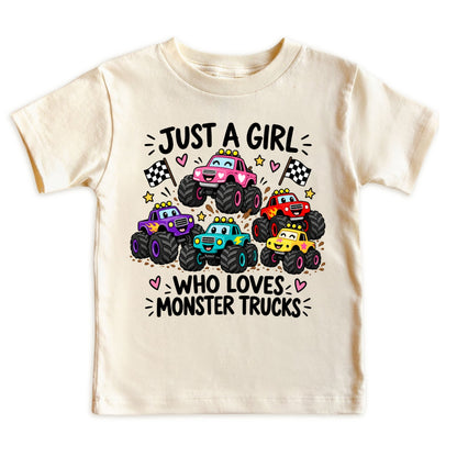 Just a Girl Who Loves Monster Trucks Kids T-Shirt