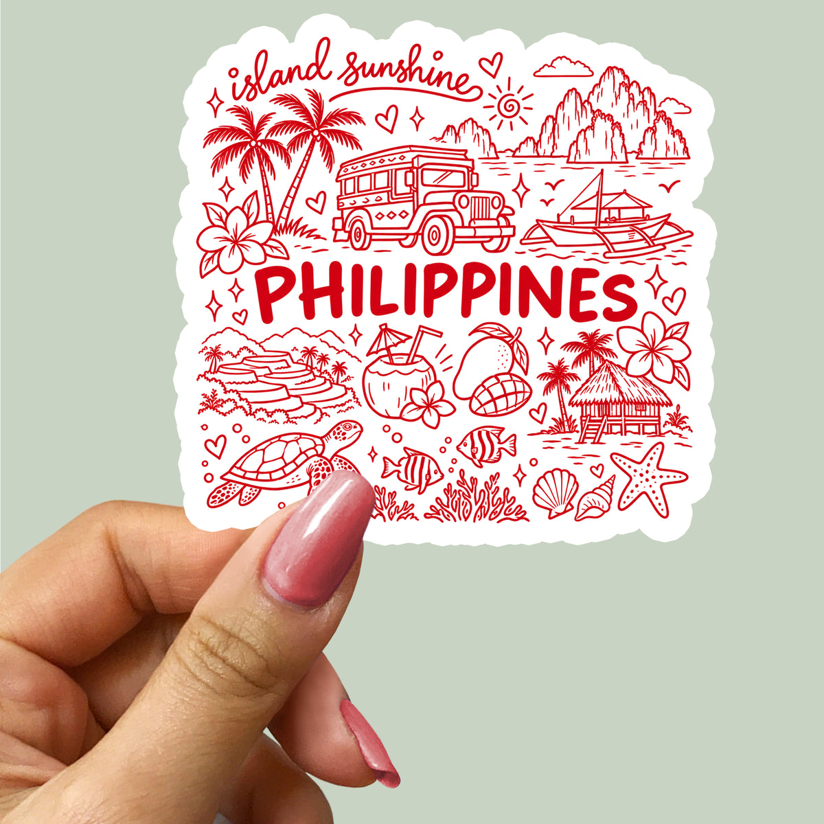 Philippines Island Illustration Sticker