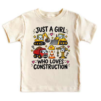 Just a Girl Who Loves Construction Kids T-Shirt